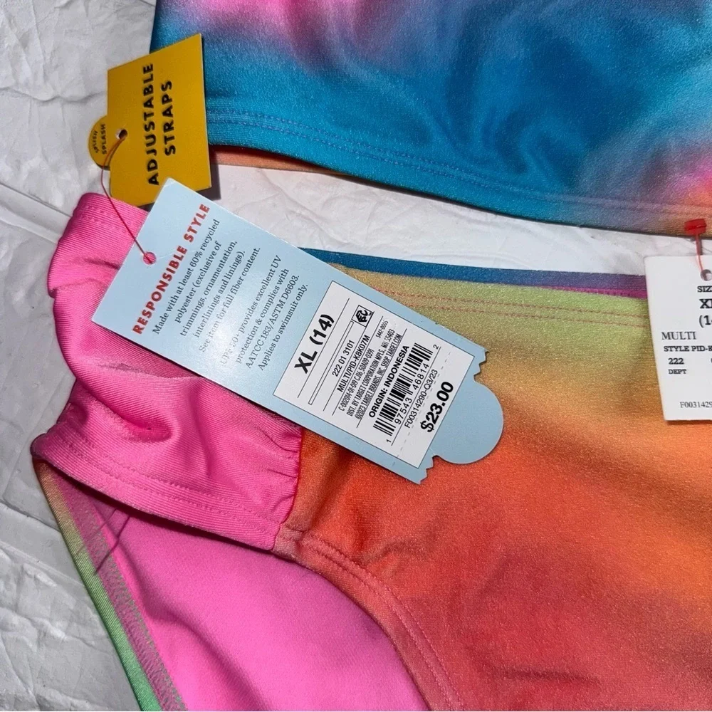New Cat & Jack Colorful Tie-Dye Bikini Set Size XL (14)